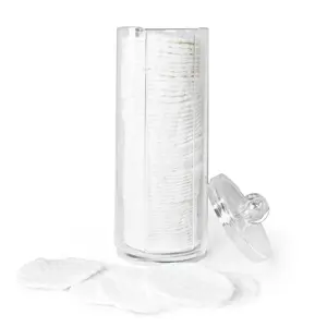 Super Z Outlet Clear Acrylic Cotton Pad Holder – Makeup Remover Organizer for Vanity & Bathroom