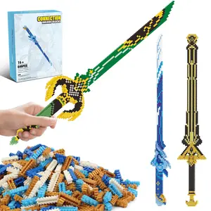 646/818/836 Small Beads Toy Sword Building Set, Cool DIY Handmade Assembly Decorations, Office & Home Collection Gift