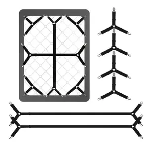 6 PCS Bed Sheet Straps, Secure and Fitted Sheet Straps for Full Size Bed, Adjustable Sheet Clips, Fitted Sheet Straps Holders for Corners，Enhance Your Sleeping Experience