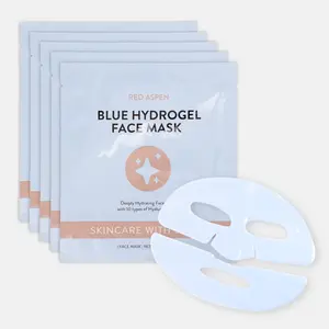 Red Aspen Blue Hydrogel Face Mask 5-Pack 10 Types Hyaluronic Acid Deep Hydration Cooling Skincare