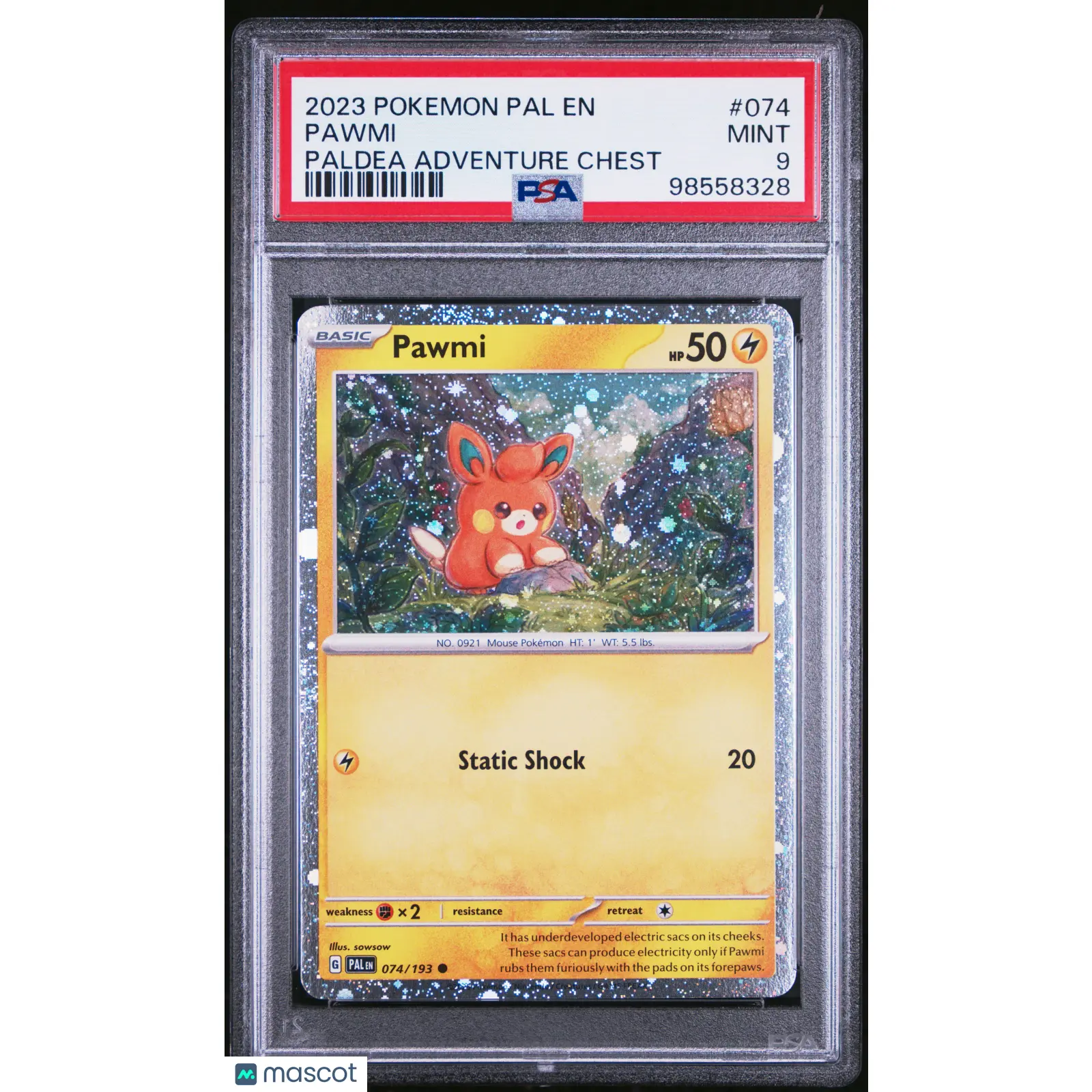 PSA PokéMon TCG Pawmi #074 Paldea Adventure Chest 9