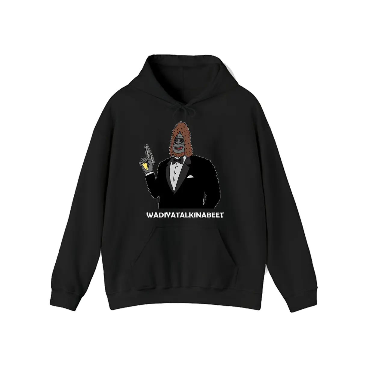 Waddayatakinabeet? Sassy the sasquatch Mafia Graphic Hoodie Casual Street Style Fleece Fabric Pullover Hooded Sweatshirt Tops Trendy for Women for Men