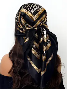 Women's Fashion Leopard Print Square Scarf, Casual Soft Comfortable Shawl for Daily Wear, Fashion Accessories for Women & Girls