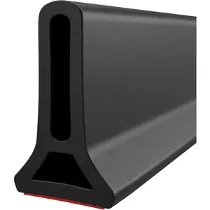 67 Inch Collapsible Shower Threshold Water Dam 2" High Shower Barrier Water Stopper Shower Water Guard, Keep Water In Shower Dry Wet Separation Wheelchair Accessible for Bathroom Black