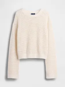 [FLASH SALE] 100% Cotton Crochet Relaxed Sweater