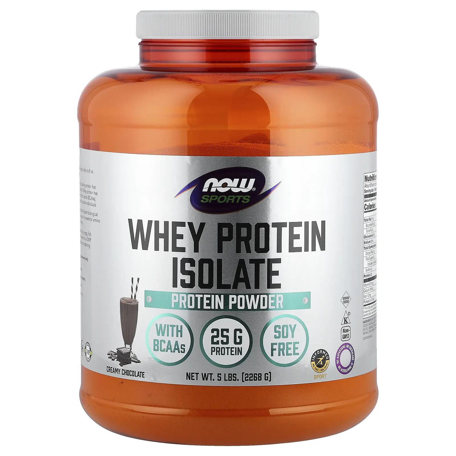 NOW Foods Sports, Whey Protein Isolate, Creamy Chocolate, 5 lbs (2,268 g)