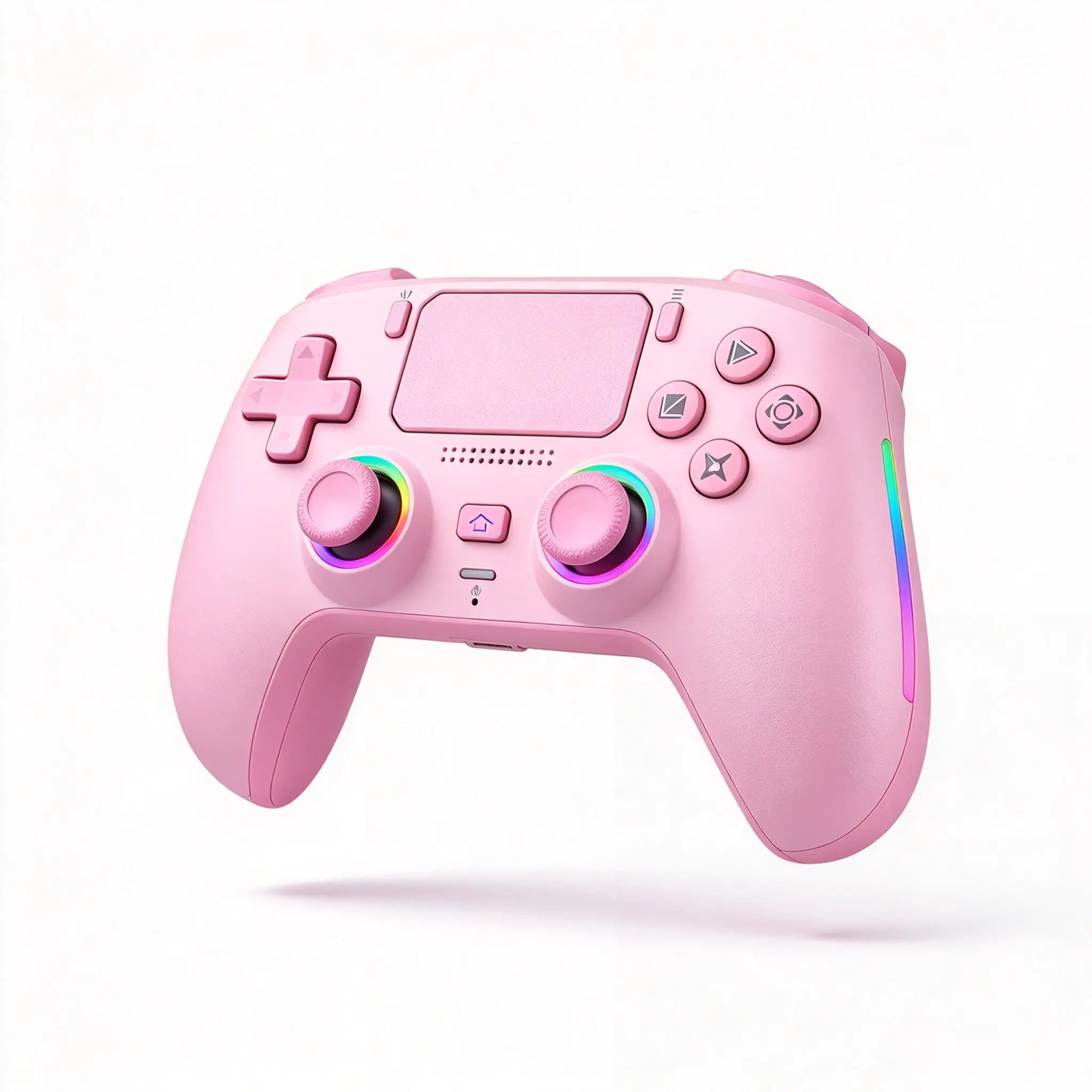 RGB Wireless Gaming Controller with Bluetooth 5.2 for PS3/PS4, Steam, Windows PC - Gamer Stuff with 7-Color Lighting, 1000mAh Battery, Hall Effect Controls, Turbo Function, Programmable Buttons, 3.5mm Headphone Jack(no ps5)