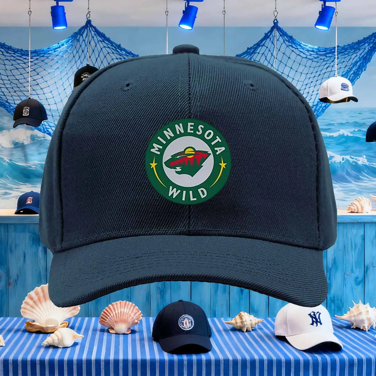 Minnesota Wild Men's Truck Driver Hat Camouflage Flat Edge Hat Saint Paul Hockey Team Hat Retro Fun Truck Driver Baseball Hat