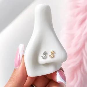 Titanium Bling Money Sign Nose Ring/ Labret