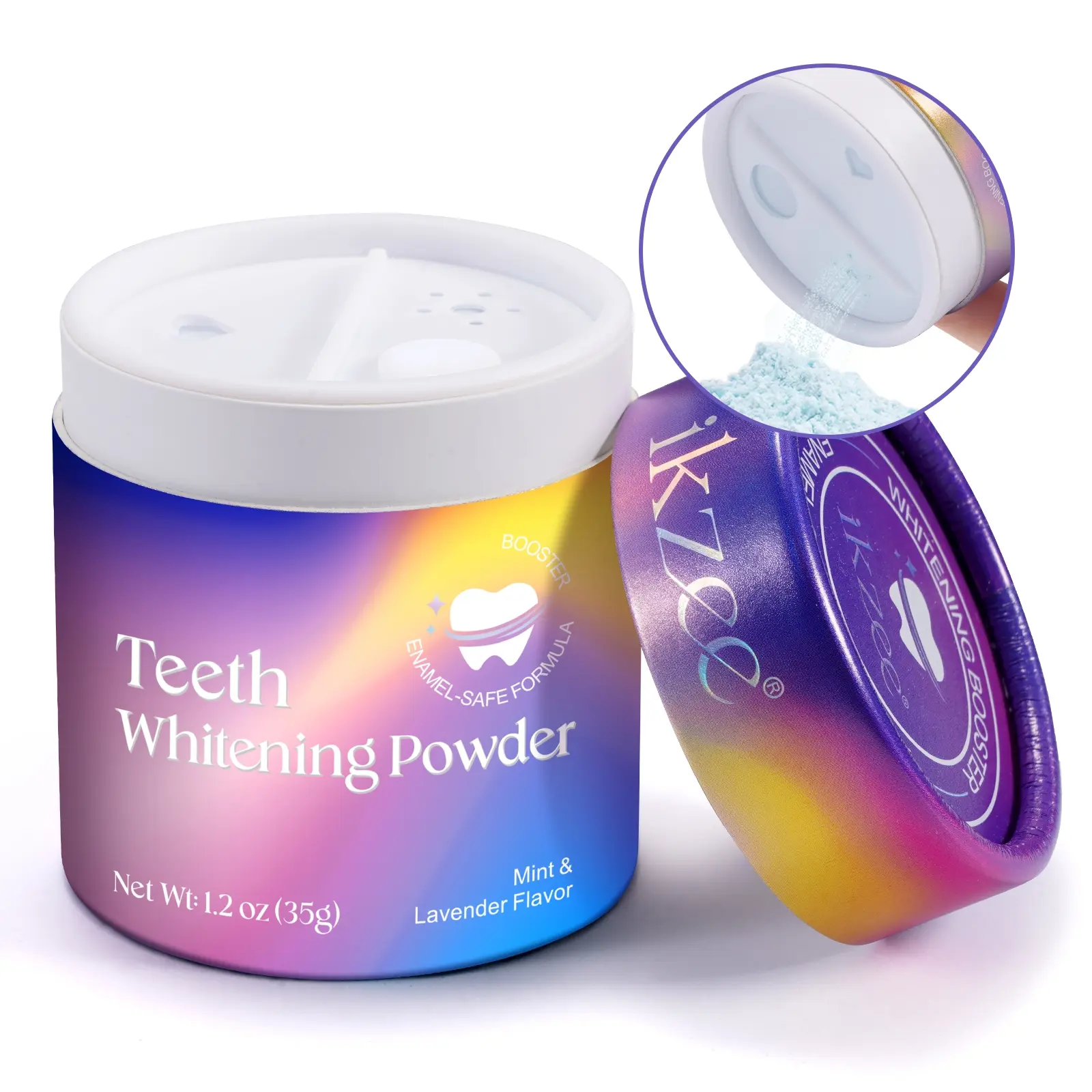 Ikzee Mint Lavender Tooth Powder 35g, Reduces Surface Stains, Fresh Breath, Dental Care, Maintains Gum Health, Single Item Pack