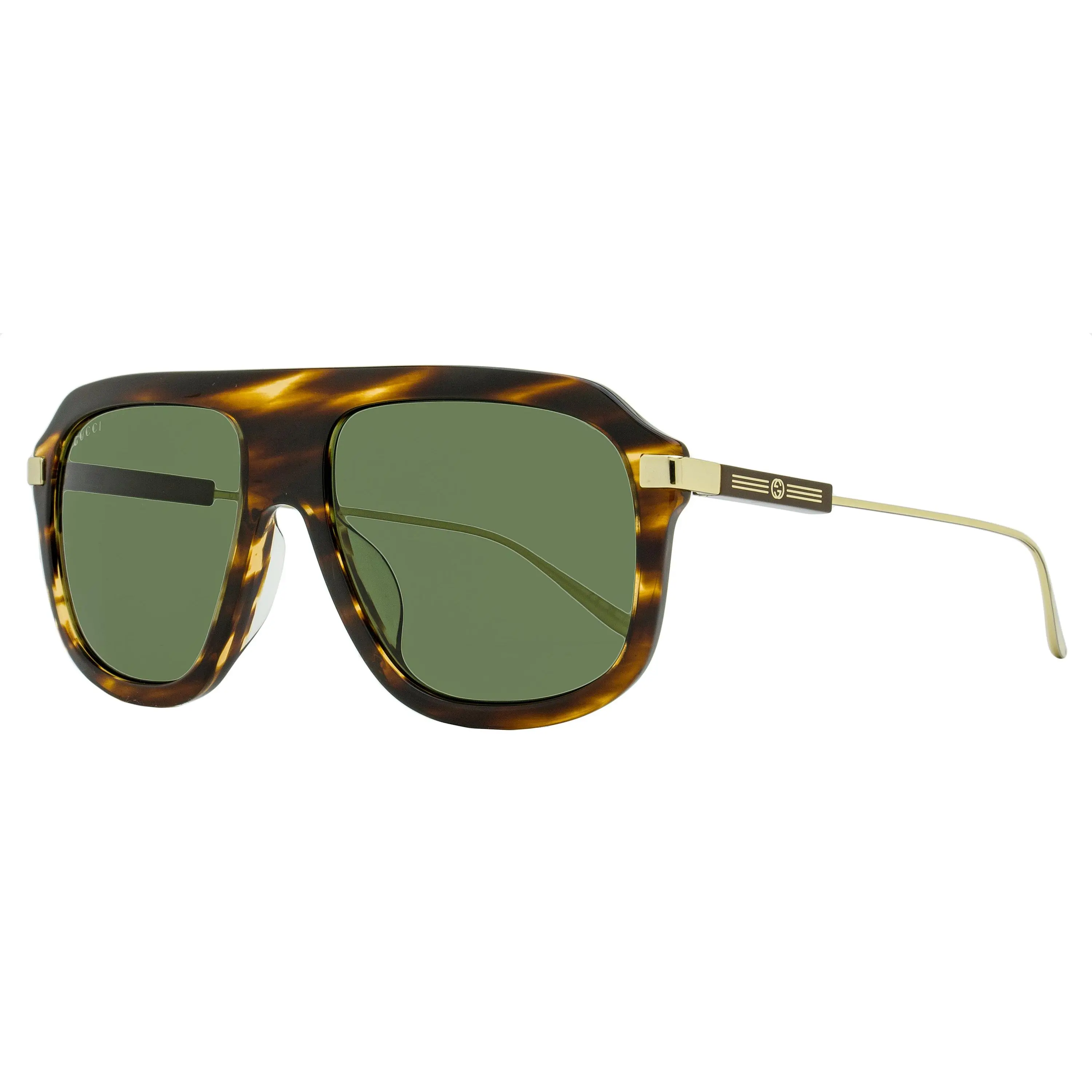 Gucci Acetate Navigator Sunglasses - GG1309S 007, Havana/Gold, 57mm, UV Protection