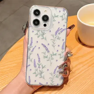 Lavender Pattern Phone Case, Anti-drop Cellphone Protective Case, Total Protective Shockproof Mobile Phone Cover for iPhone