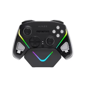 AJAZZ GP100 wireless game controller with full Hall linear joystick six axis motion sensing Hall dual cut trigger one click switching fully mechanical buttons macro programming keys 1KHz return rate RGB e-sports game controller suitable for Switch PC