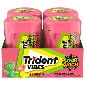 Trident Vibes SOUR PATCH KIDS Watermelon Gum – 160 Sugar-Free Pieces