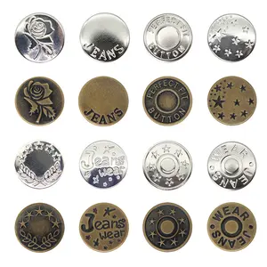 20 Counts No Sew Adjustable Snap Button Kit for Jean Pants Replacement Random Styles