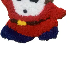 Shy Guy Rug - Red and Blue Design with Yellow Accent, Soft and Cozy for Home Decor