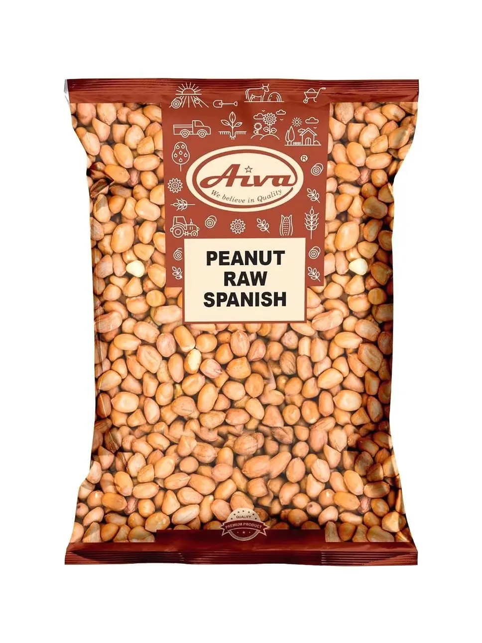 Aiva Raw Spanish Peanuts (5 LB) Bulk – Whole Unsalted Peanuts for Snacking, Cooking, and Baking | Product of USA | Spanish Premium Grade