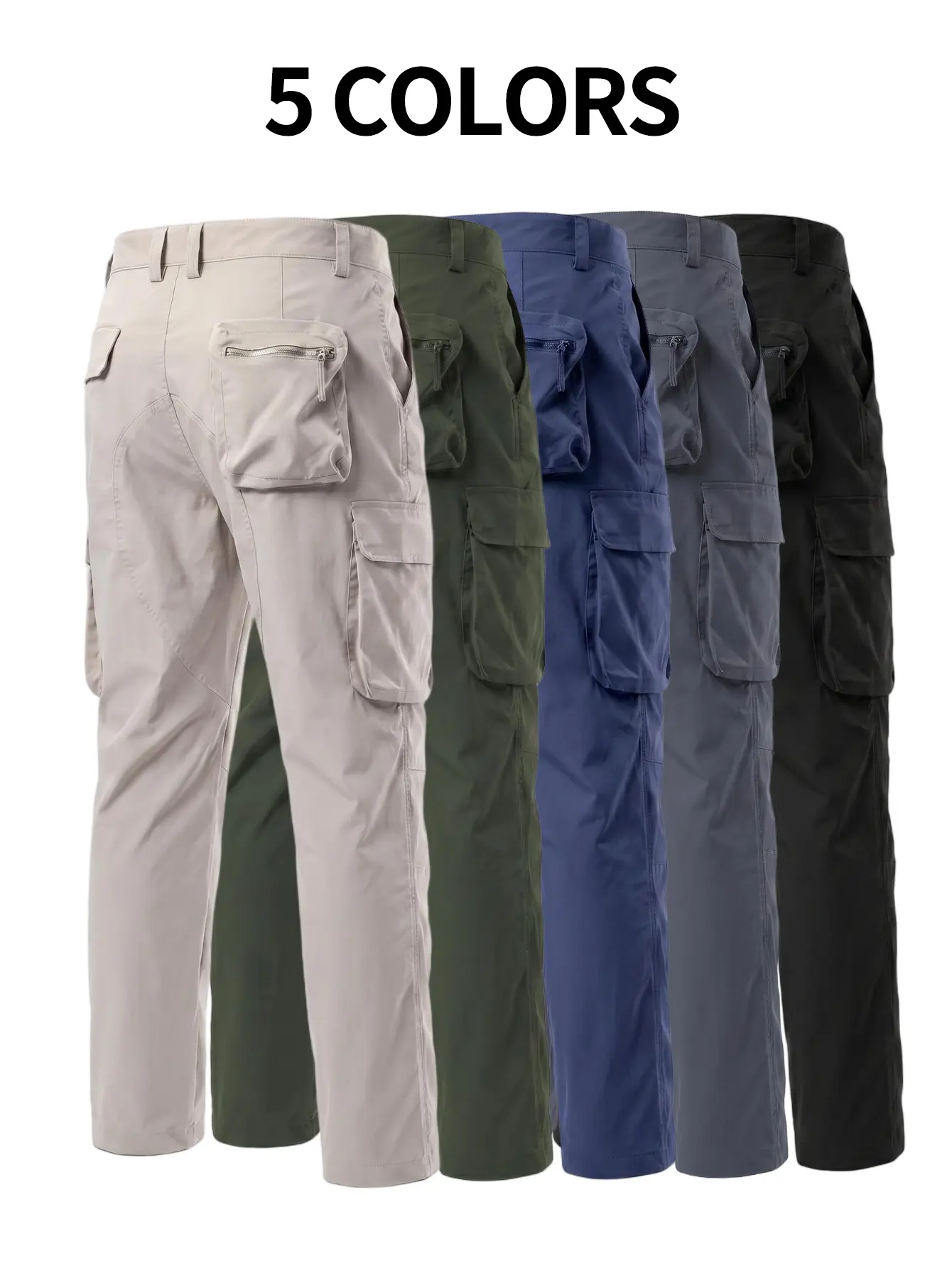 Men’s fashion tactical cargo pants — multi-pocket design with 3D rear pockets, breathable quick-dry fabric, regular straight-leg length. Comfortable for autumn and winter everyday casual outdoor activities; versatile and suitable for hiking, camping, and