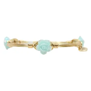 The Mini Rose Bangle Bracelet - Light Blue