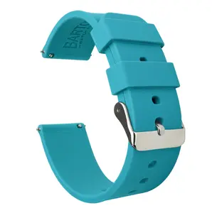 Aqua Blue Quick Release Silicone Rubber 20mm Watch Band