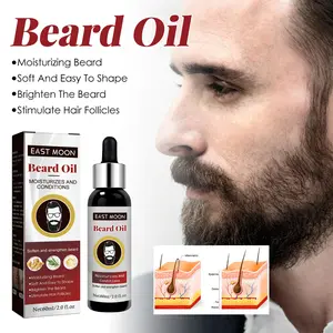 East Moon Men's Beard Strengthening Oil | Plant-Based Formula | Softening & Shine | Christmas Gift Beard Growth Vitamin Spray