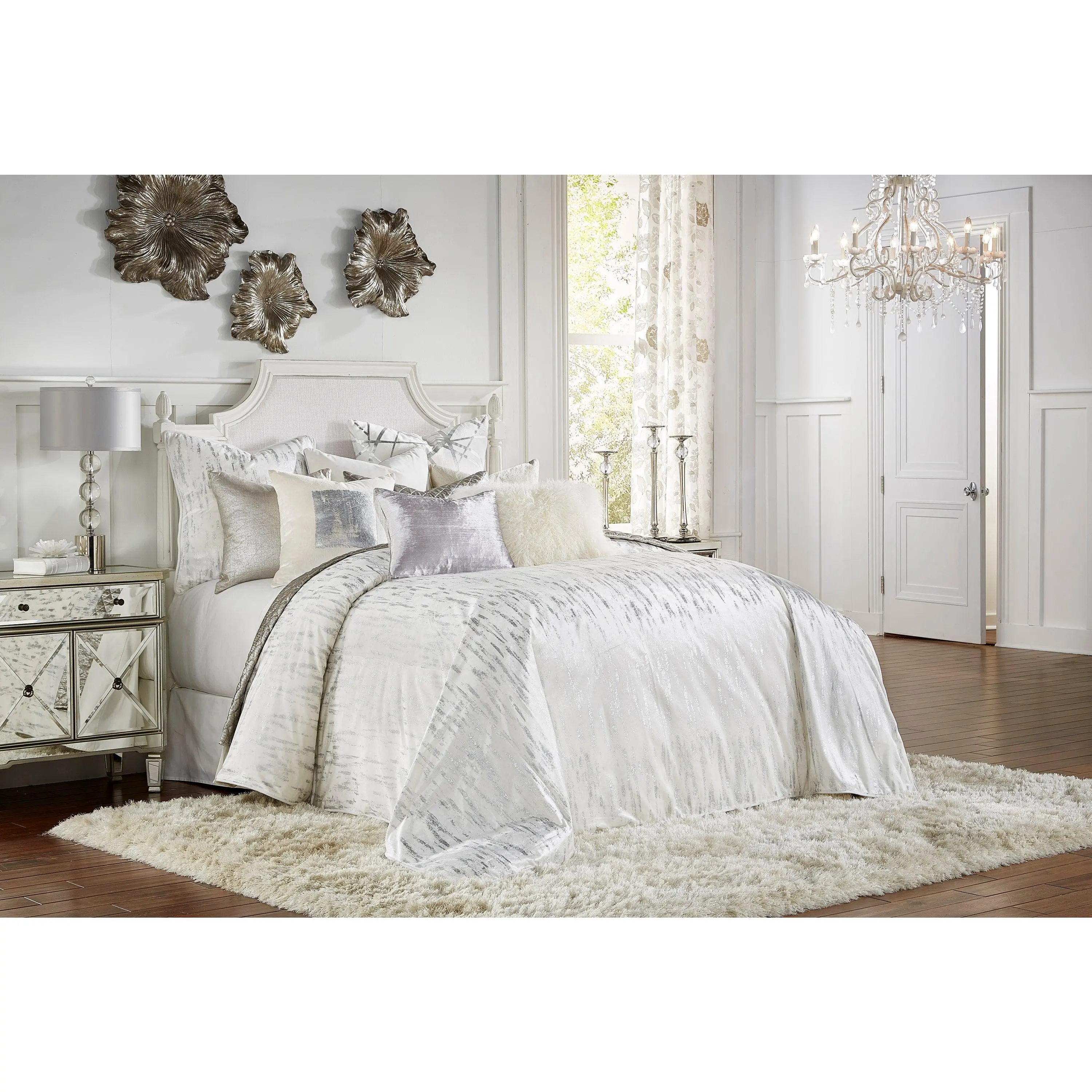 Zilar White Velvet Duvet