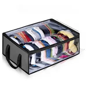Portable Hat Storage Box, Dust-Proof Organizer, Large Capacity Visible Storage Bag, Foldable Storage Box, Convenient and Practical, Collapsible Storage Boxes