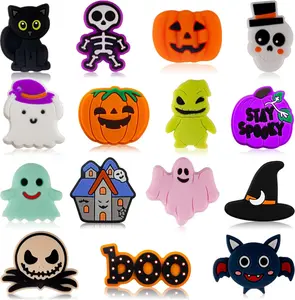 15 count Halloween  Beads for Pen, Pumpkin Ghost Focal Beads for Making  Necklace Bracelet Handmade Crafts