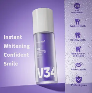 Maxodo V34 Blueberry Teeth Whitening Serum 30ml - 7-Day Brightening, Yellow Stain Correction, Enamel-Safe, Sensitive-Friendly, Gentle Gum Care, Fresh Breath Oral Care - Toothpaste, Evening