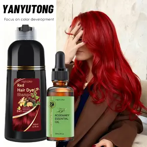 Large Capacity 3-In-1 Haircare Dye Shampoo, Ginseng Extract & Herbal Formula, Covers Hair, Nourishes Natural Hair, 30ML Rosemary Oil, It deeply repairs hair damaged by perming and coloring