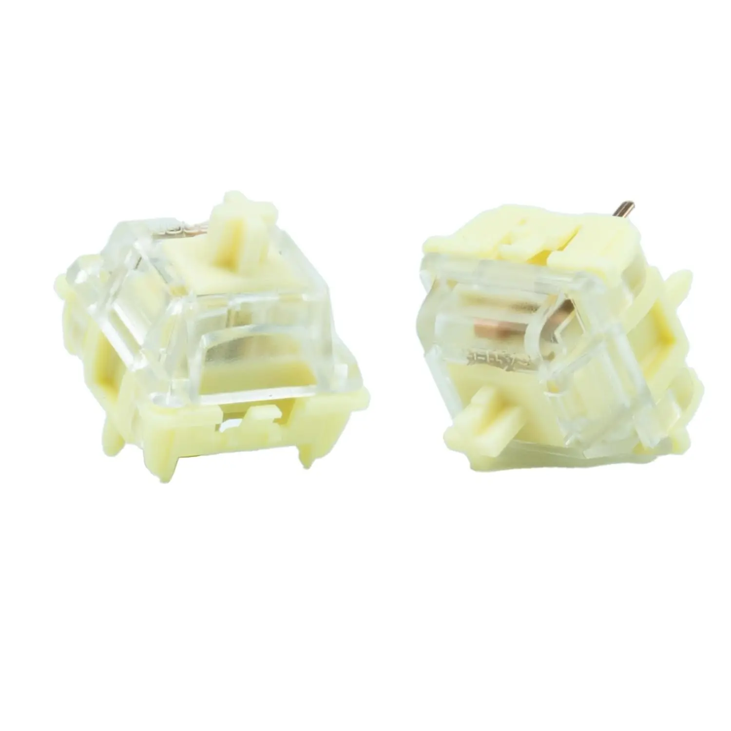 GATERON Banana Jelly Series 5-Pin Factory Pre-Lubed Mechanical Keyboard Switches (Yellow, 110pcs) - Linear/Tactile/Silent, POM Stem, Transparent Top, SMD LED Compatible, RGB Support, Shadow-Free Advanced Light-Diffusion System, MX-Compatible