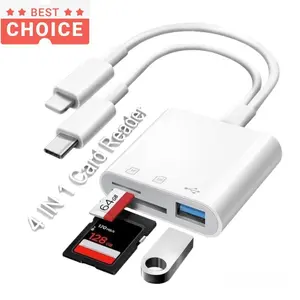 2026 Multifunctional SD/TF/USB C Card Reader, USB C Plug Card Reader, Fast Transmission Adapter for Home Office, Compatible with iPhone, iPad, Laptop