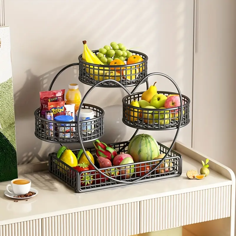 Heart Shaped Fruit Basket Tabletop Countertop Vegetable Bowl for Bread Snacks Fruits Cupcake Candy Display Picnic Wedding Party Mother's Day Thanksgiving Christmas Gift Vegetable Storage Basket Decorative Storage Basket Kitchen Basket