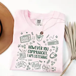 Speech Language Pathologist Shirt - AAC Awareness Tee - Inclusion Matters Graphic T-Shirt - SLP Grad Gift - Communication is a Human Right Graphic Tee, Shortsleeve, basic tops, Fabric Cotton, Women's Top, Menswear Top, Gifs, Streetwear