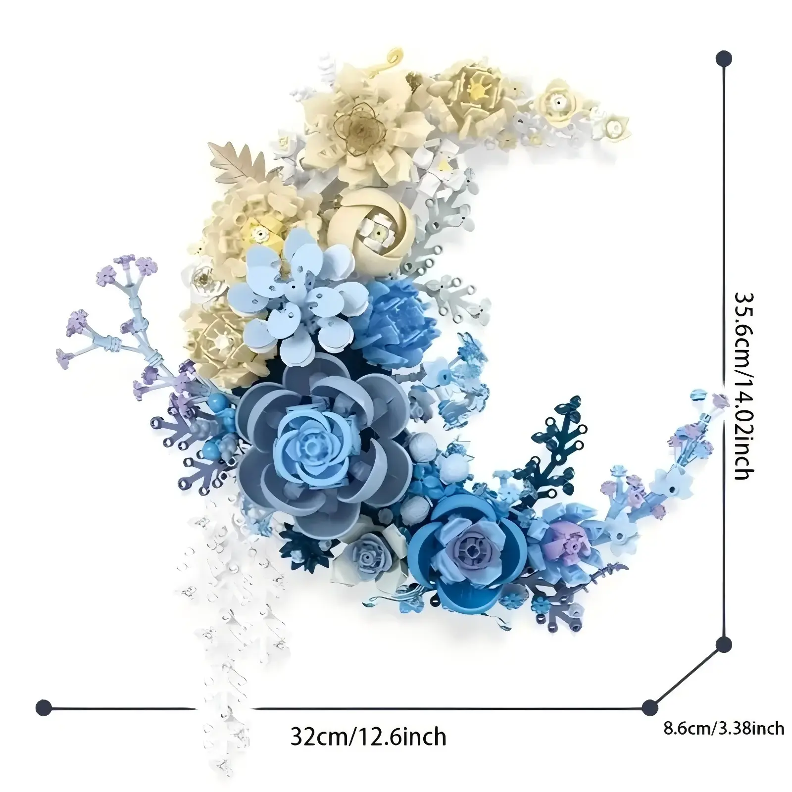Blue Moon Flower Adult Building Block Set, Building Blocks Model