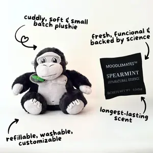 MoodleMates Strong Silverback Scented Plushie | Spearmint Scent | Cuddly & Soft | Washable | ASTM Tested | Refillable Scent Pack | Perfect for Confidence-Building Rituals