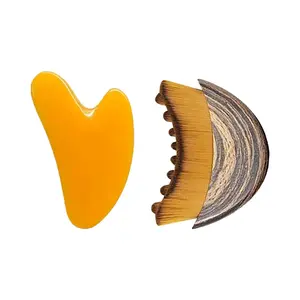New Lymph Contour Facial Brush Set, Lymphatic Face Brush, Lymphatic Drainage Tool, Resin Massager Heart-Shaped Scratching Board, Multifunctional Ultra-Soft Massage Tool, Ergonomic Design