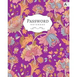 Password Notebook: 8x10 Big Internet Login Journal with Alphabetical Tabs | Large Print | Hand-Drawn Indian Flower Design  - Paperback
