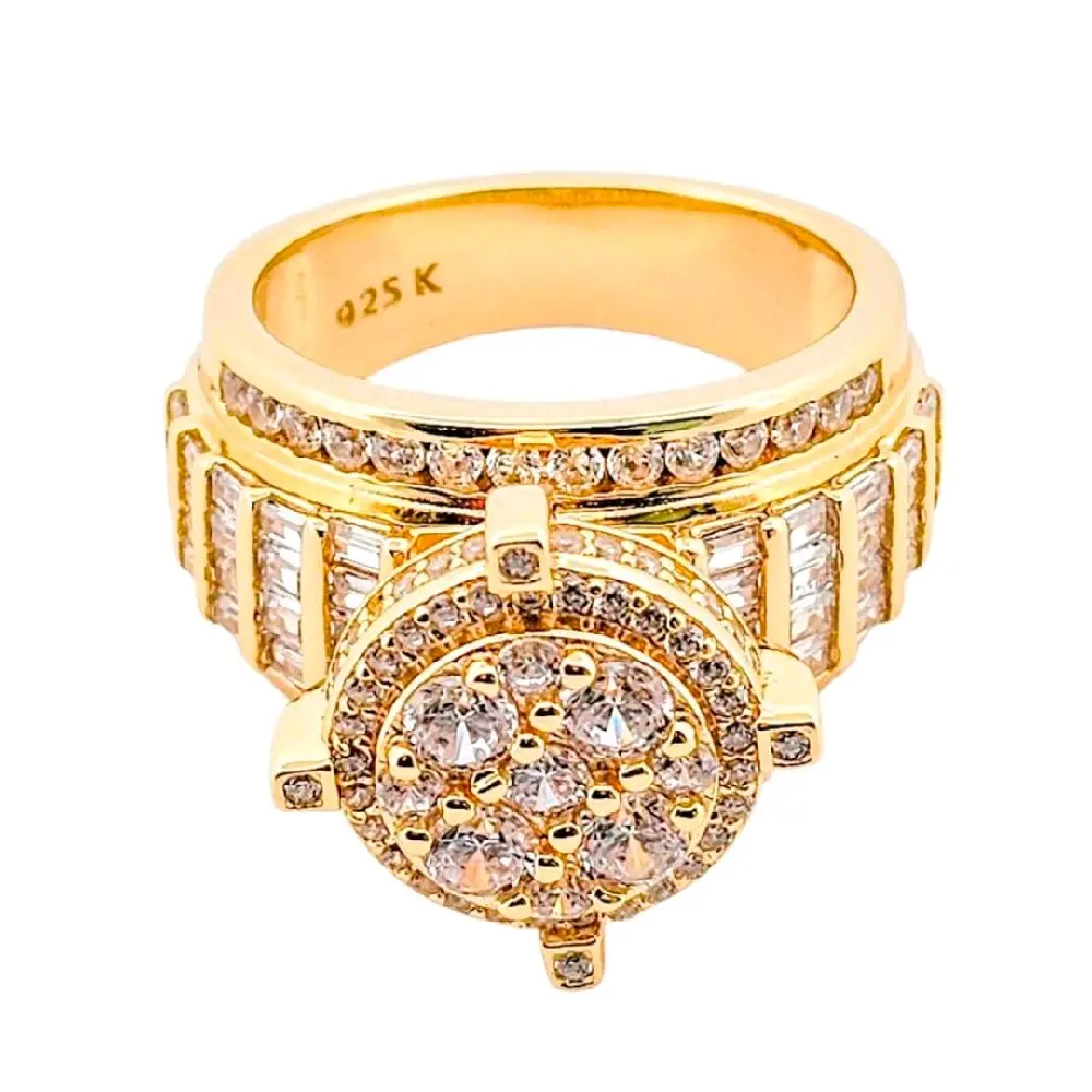 Keyna Princess Style Engagement Ring 925 Sterling Silver 14k Gold plating