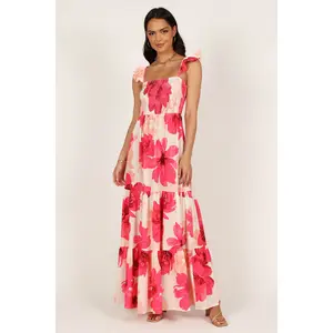 Tilly Shirred Maxi Dress - Pink