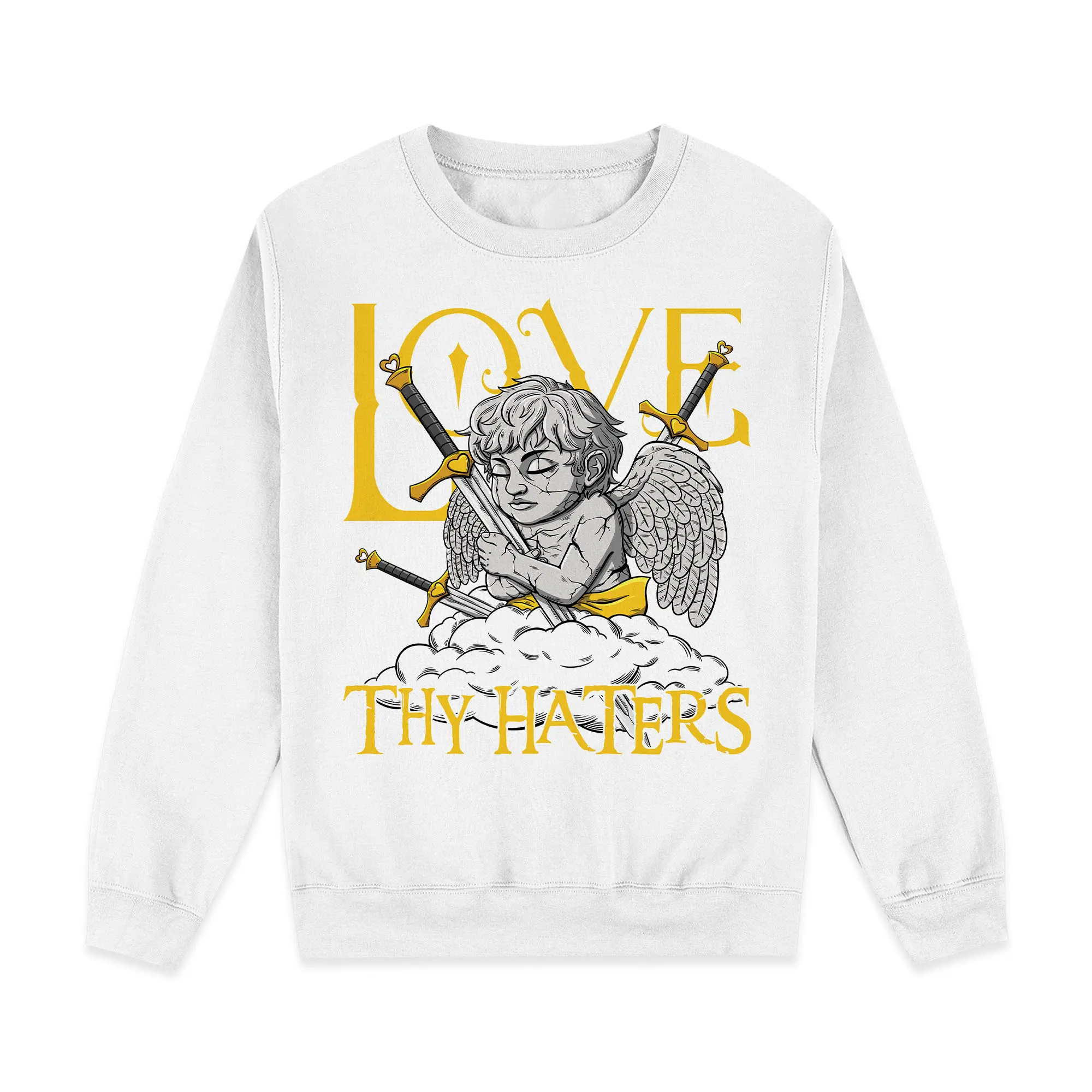 Love Thy Haters Angel Sweatshirt Match 6 Yellow Ochre
