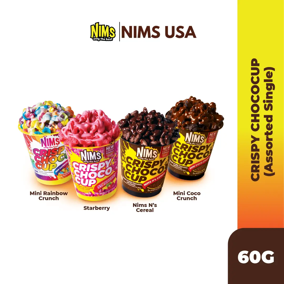 NIMS 21 oz Crispy Choco Cup Assorted Flavors Chocolate and Cereal Ready to Eat 2 Mini Snack