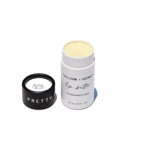 Fragrance Free Tallow + Honey Lip Balm for Dry Lips & Sensitive Skin Eco-Friendly Travel Tubes 15 ml Organic Olive Oil Gentle Soothing Daily Care Therapy