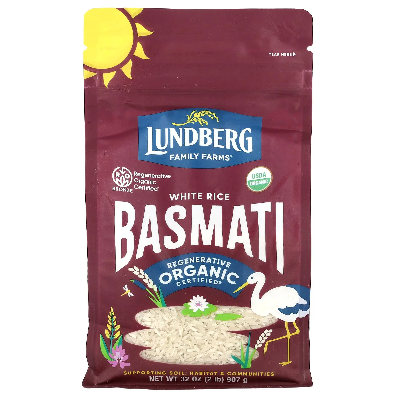 Lundberg Organic White Rice, Basmati, 32 oz (907 g) Lundberg Organic White Rice, Basmati, 32 oz (907 g)
