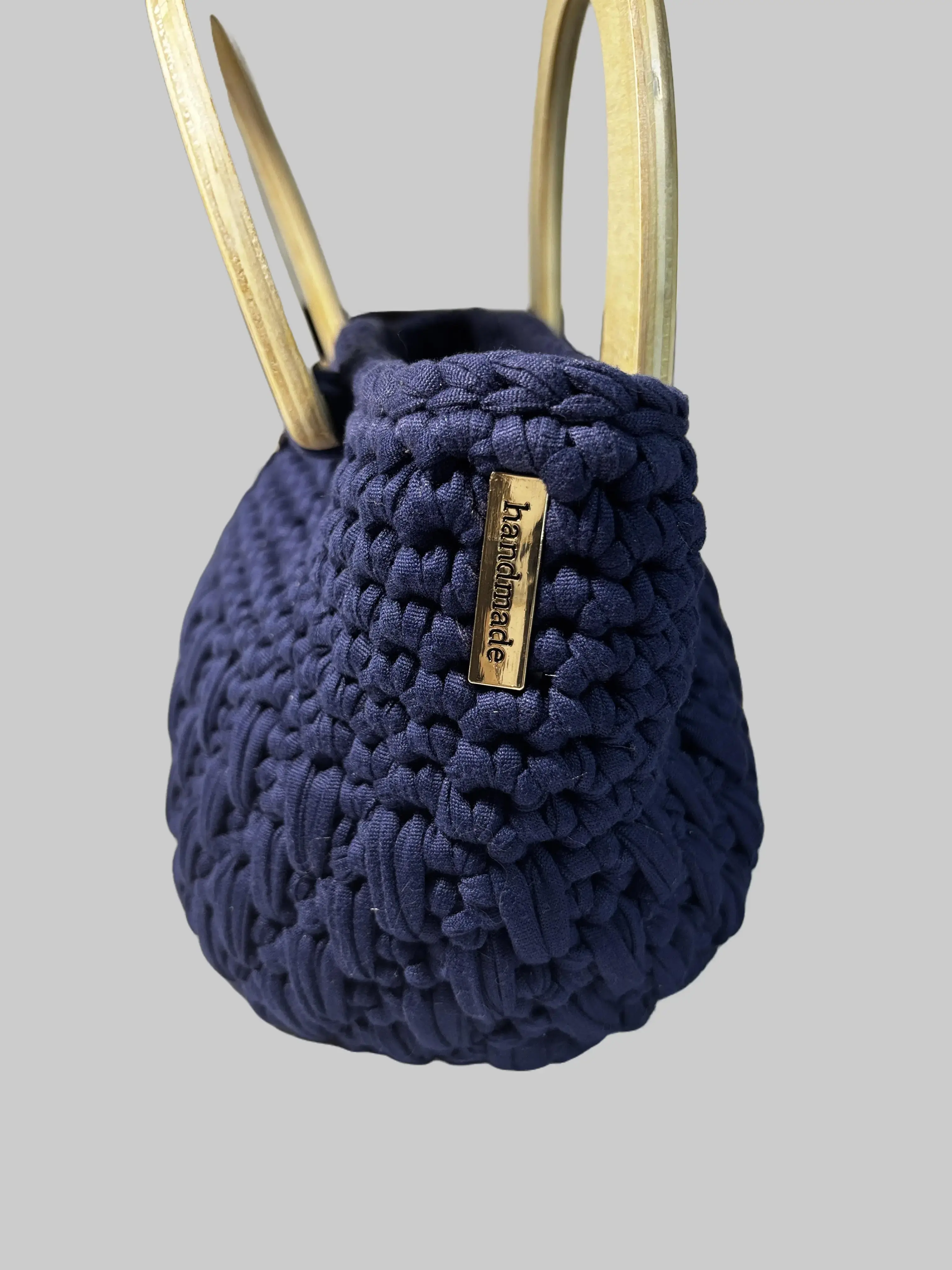 Handmade Crochet HandBag in Navy Blue - Made by Hand, Unique piece