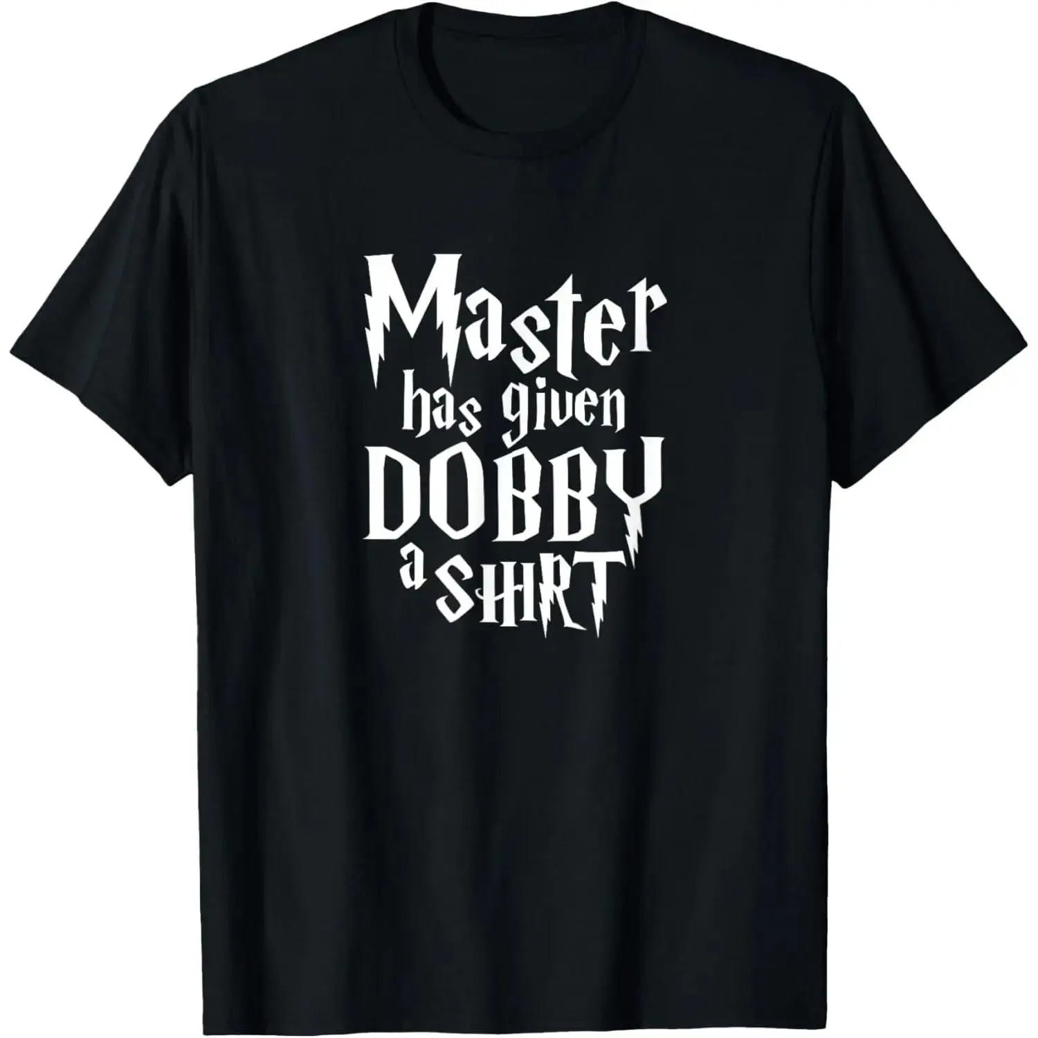 Men's Classic 100% Cotton Shirt with Funny 'Dobby' Graphic Print, Casual Fan Gift - Size Down If You Prefer a Fitted Look, Menswear, Tee, Relaxed Fit, Tshirt, Top, Comfy, Shortsleeve, Breathable, Fabric, Round Neck