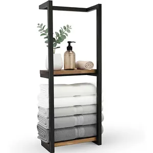 【Stays put Stays dry】Wall Mounted Towel Racks for Bathroom,2 Tier Wall-Mounted Towel Rack,Home Decor Shelf,Decor Organizer Rack for Household/Bathroom/Bedroom Home Organizer for Bathroom Kitchen Hotel Salon, Bathroom Organizing Accessories