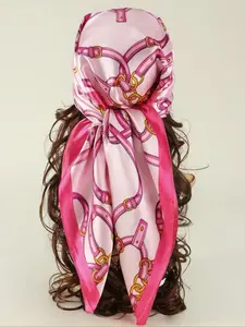 Women's Elegant Chain Print Satin Scarf, Fashionable Soft Comfortable Scarf for Daily Wear, Casual Versatile Scarf for Women, Fashion Hair Scarves