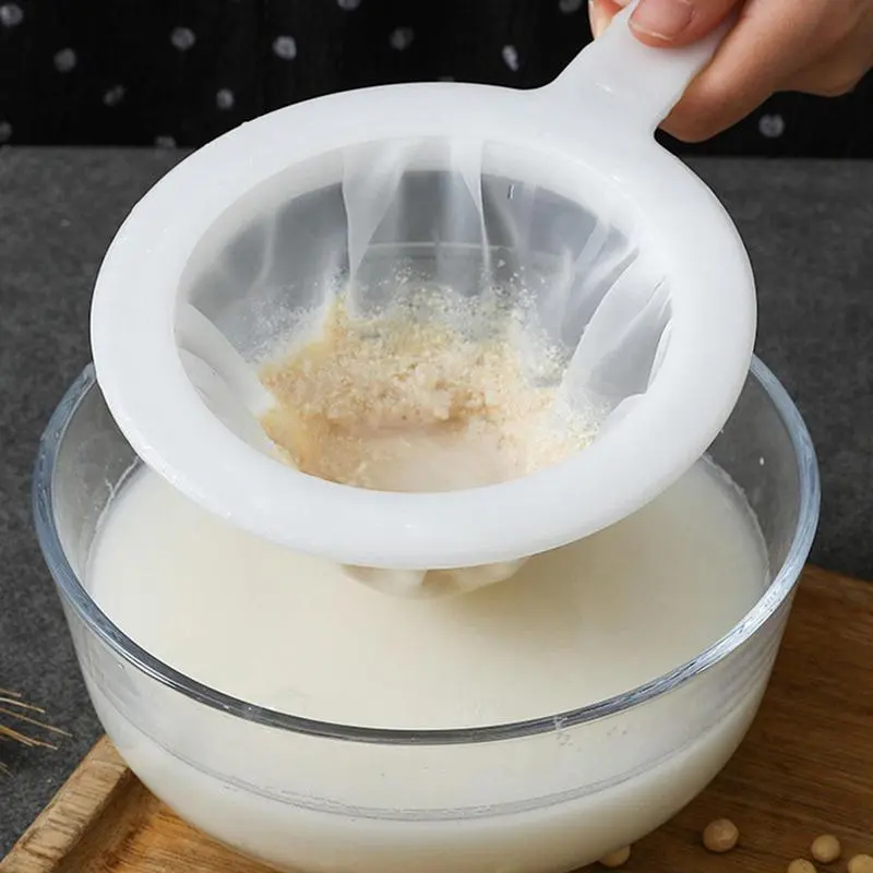 100 Mesh Kitchen Ultra-fine Mesh Strainer, Nylon Mesh Filter Spoon with Handle Kitchen Tool for Fine Wine, Fine Precipitation of Cold Wine, Cold Water Precipitation