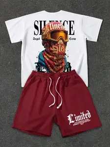 Men's Casual Short Sleeve Shorts Set, Comfortable Breathable Fabric, Summer Best Choice, Perfect Gift for Family and Friends